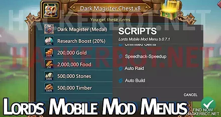 lords mobile menu