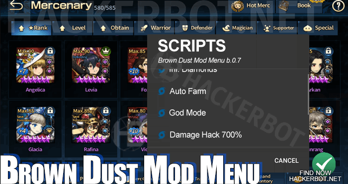 brown dust mod menu