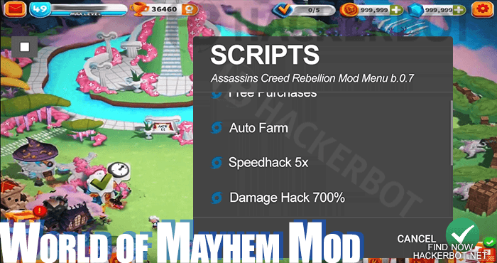 world of mayhem mod menu