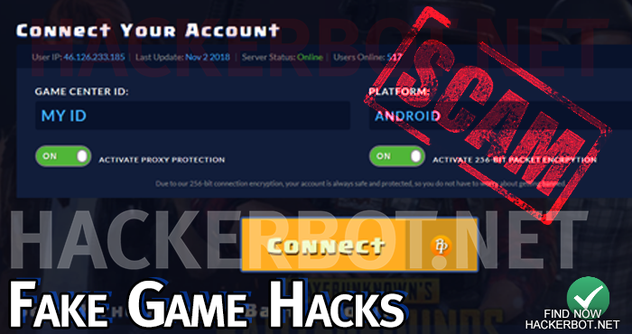 fake game hack website